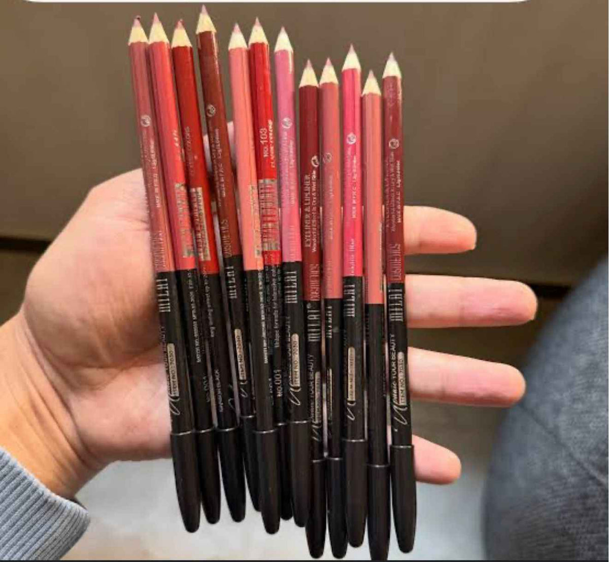 (2 -in-1) 12pcs Lip & Eye Liner Pencils